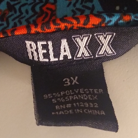 Relaxx Multicolored Short Sleeves Maxi Dress 3X - Picture 5 of 10